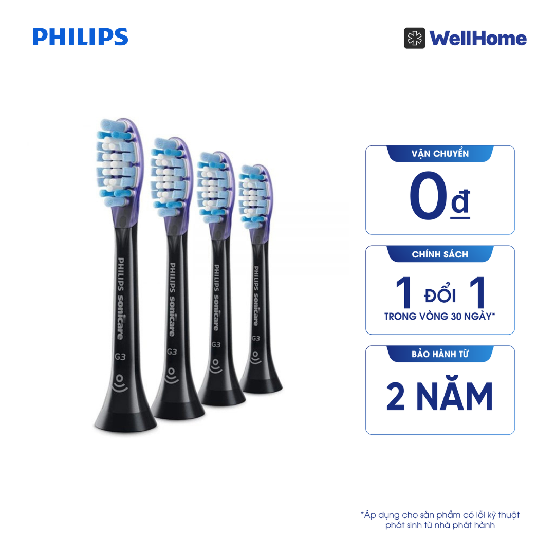  Bộ 4 Đầu Bàn Chải Điện Philips HX6034/33 Sonicare For Kids 
