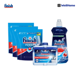  Combo Tiêu Chuẩn: 3xTúi 24 Viên Rửa Bát All In One + Nước Làm Bóng FInish 500ml + Dung Dịch Tẩy Rửa Máy Rửa Chén 250ml 