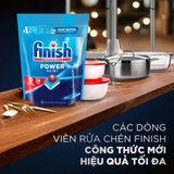  Combo 03 túi Viên Rửa Chén Bát Finish Powerball All In One, 24 viên/túi, 10X sức mạnh vượt trội 