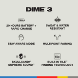  Tai nghe Không dây SkullCandy DIME 3 - Đen/Trắng 