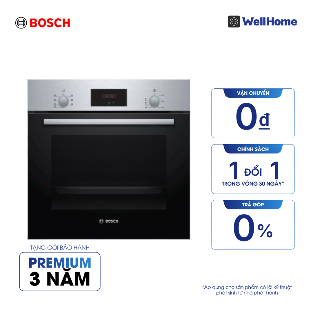  Lò nướng âm tủ Bosch 66L 3300W HBF113BR0A - Series 2 