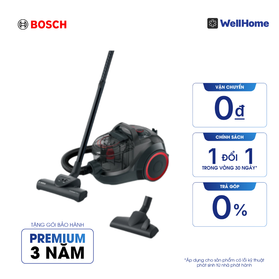  Máy hút bụi có dây Bosch BGS21WPOW - Series 4 2000W 