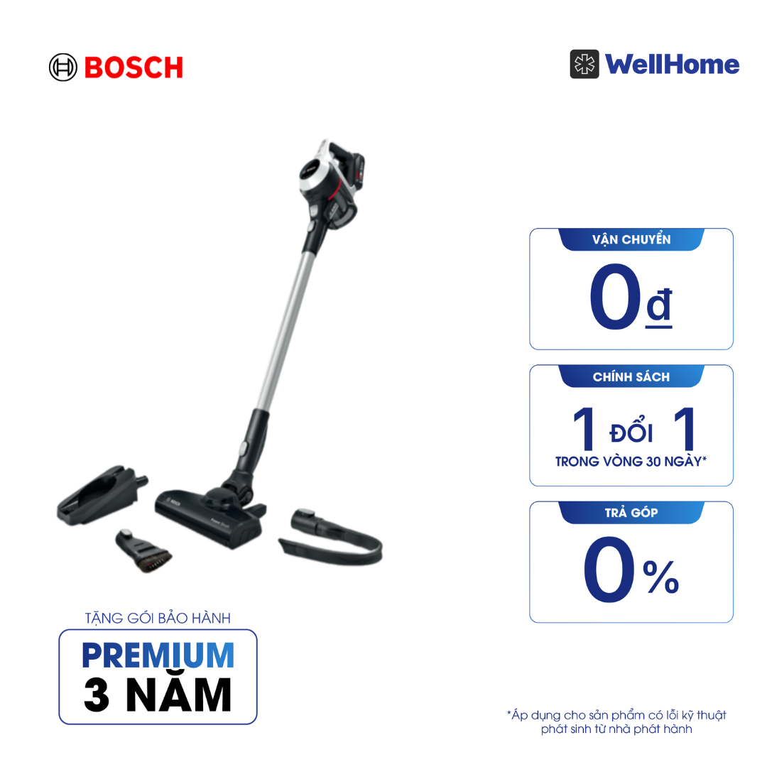 Máy hút bụi không dây Bosch BCS61113 - Series 6 (trắng) 