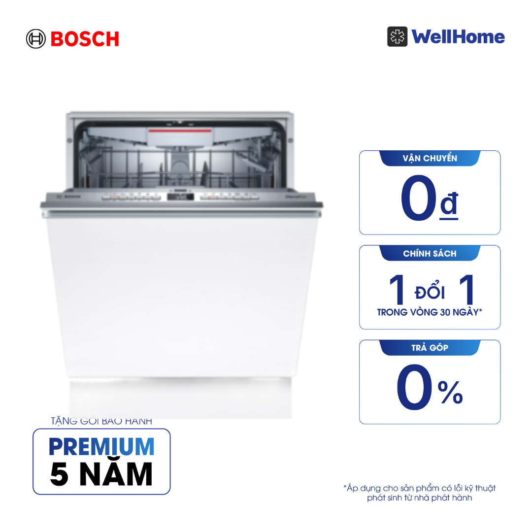  Máy Rửa Chén Bát Âm Toàn Phần 13 Bộ Bosch SMV4ECX14E - Series 4 (60cm) 