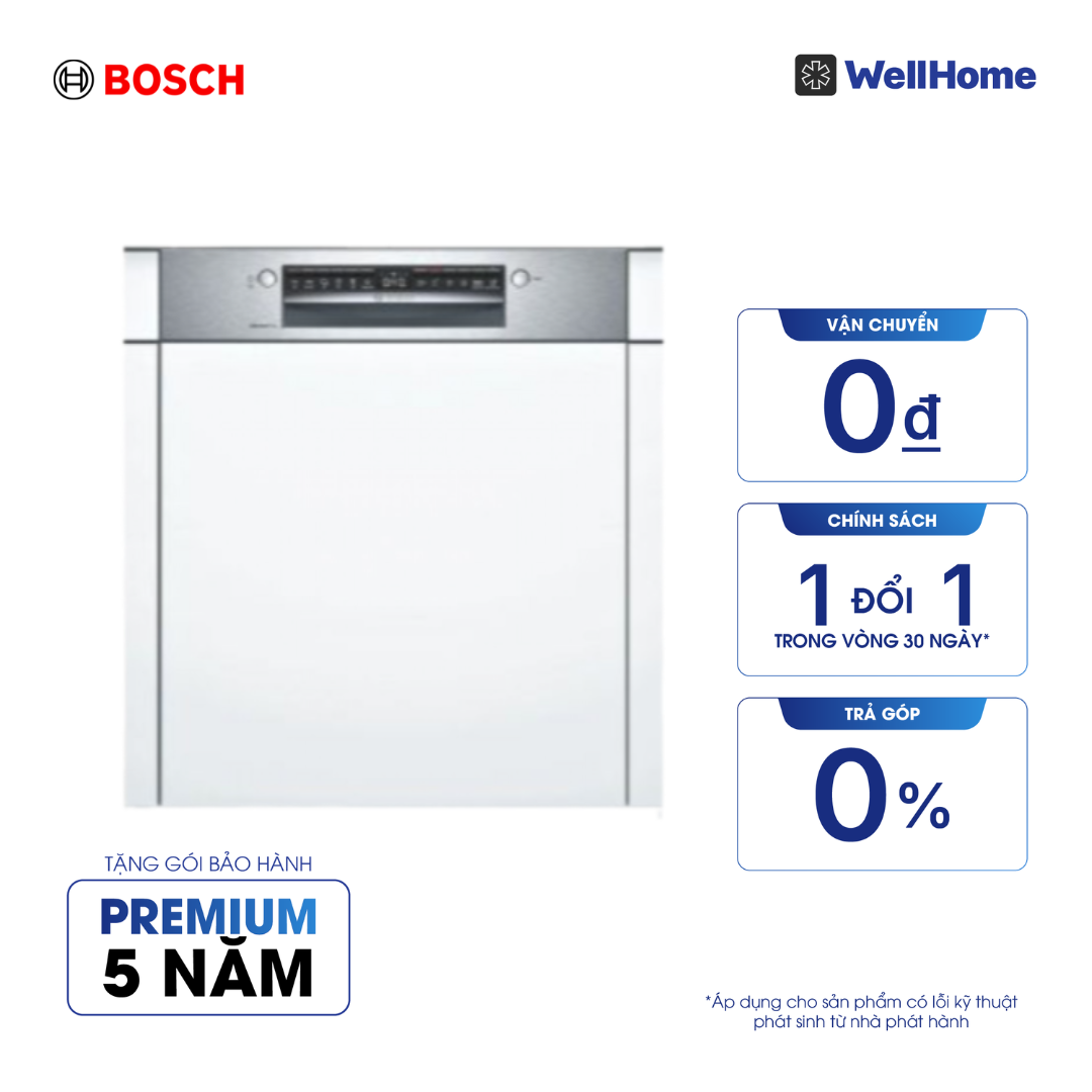  Máy Rửa Chén Bát Bán Âm Bosch 14 Bộ SMI4HCS48E - Series 4 (60cm) 