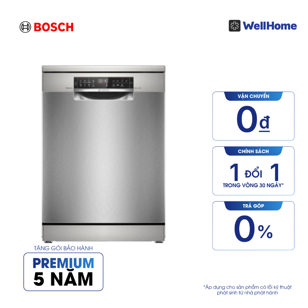  Máy Rửa Chén Bát Độc Lập Bosch 14 Bộ SMS6ZCI16E - Series 6 (60cm) 