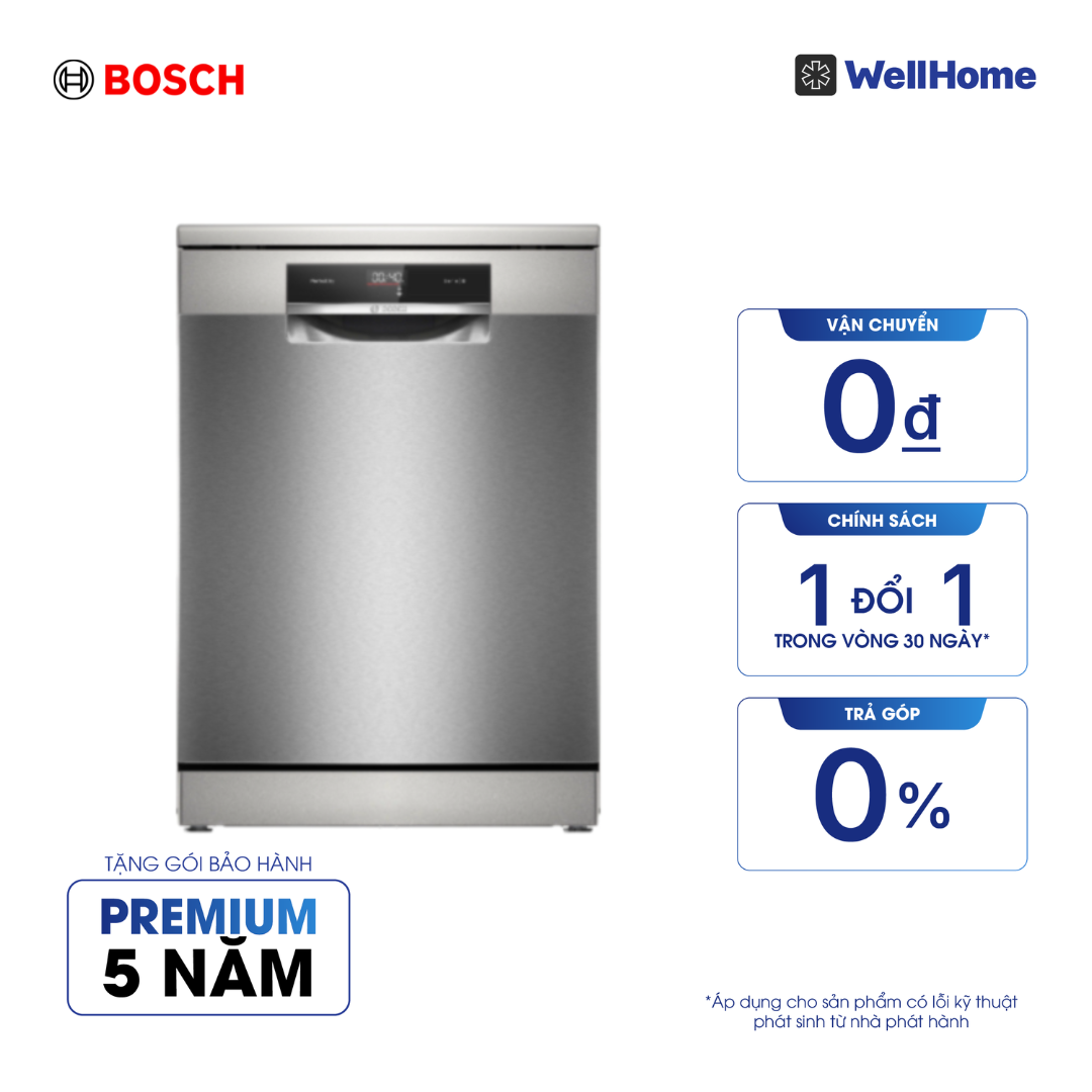 Máy Rửa Chén Bát Độc Lập Bosch 14 Bộ SMS8YCI01E - Series 8 (60cm) 