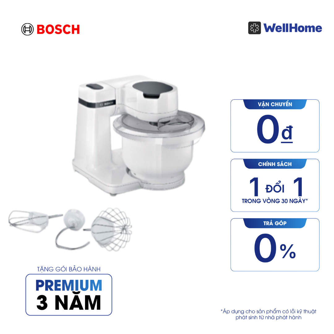 Máy xay trộn đa năng Bosch MUMS2AW00 700W 3.8L 4 tốc độ (trắng) 