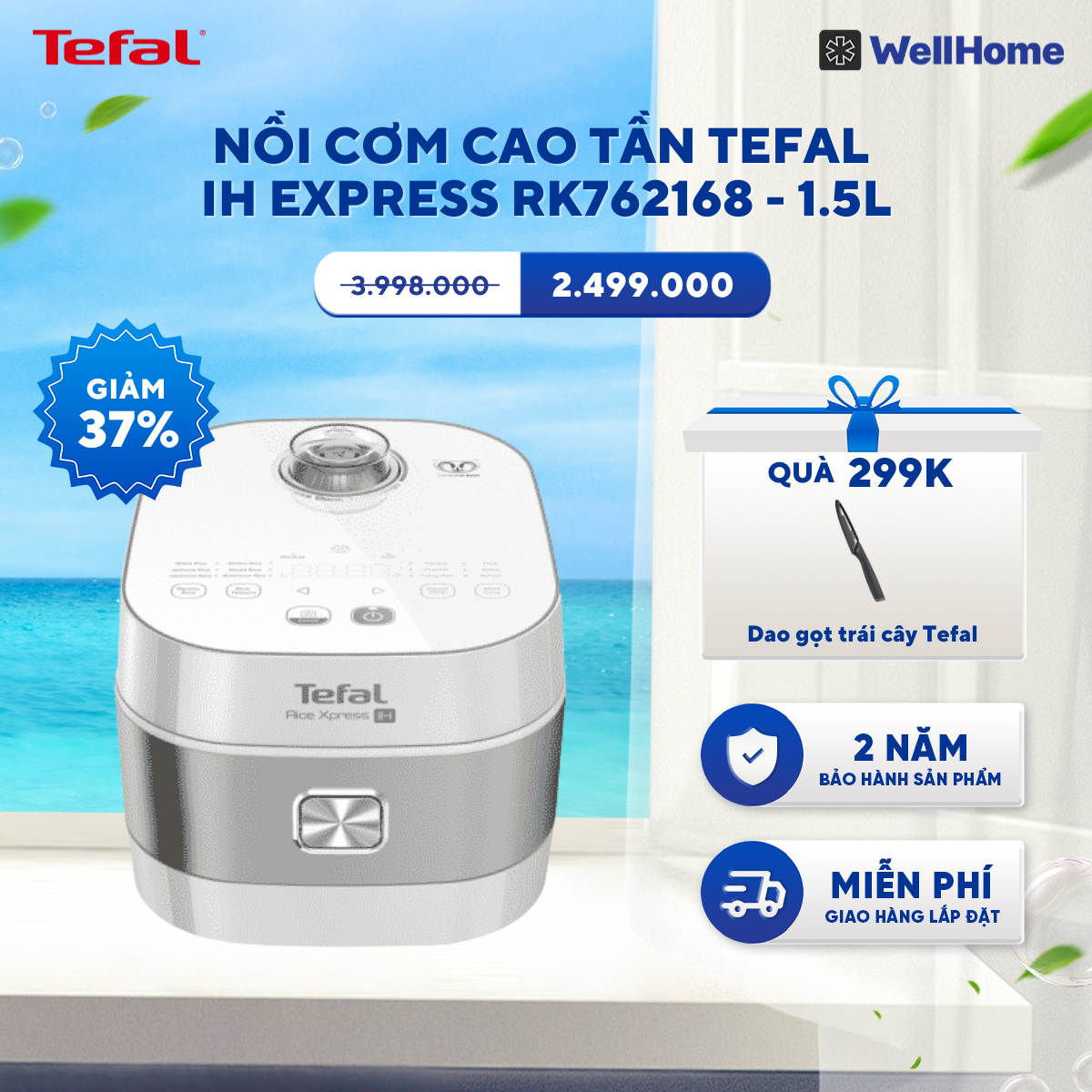  Nồi cơm điện tử Tefal RK762168 - 1.5L, 1200W 