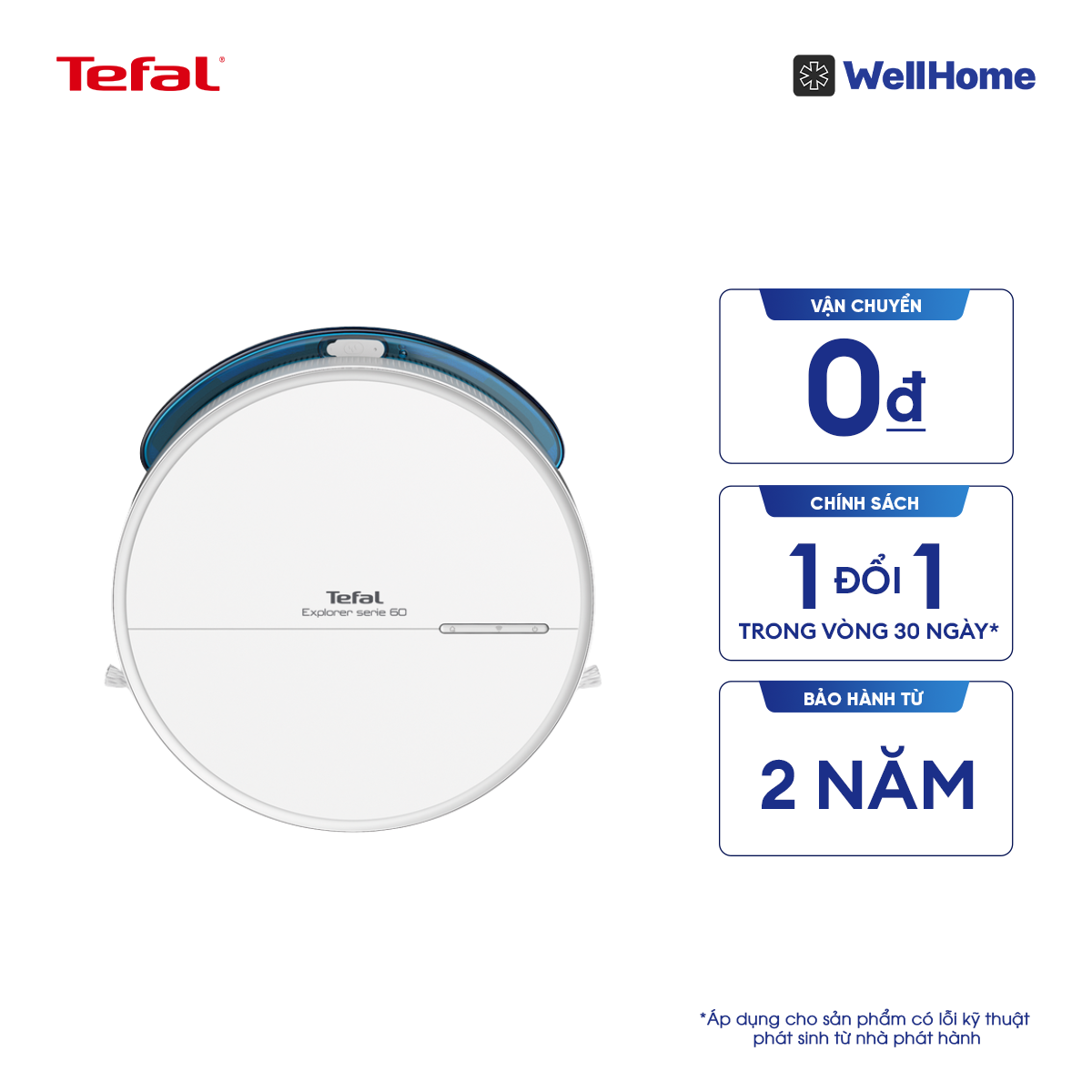  Robot hút bụi và lau nhà tự động Tefal S70  - RG8477WH 