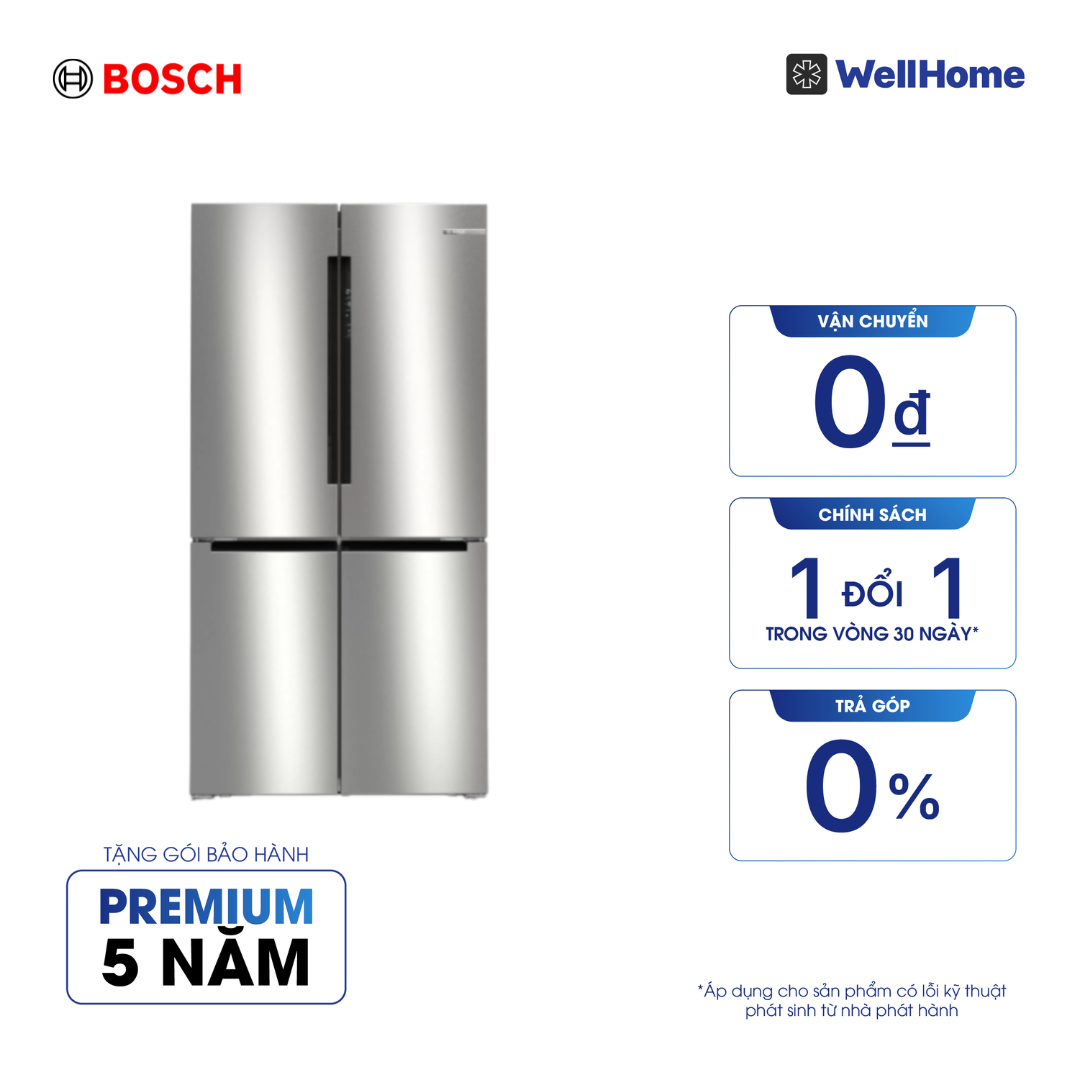  Tủ lạnh Side by side 4 cánh 605L Bosch KFN96APEAG - Series 6 (màu inox) 