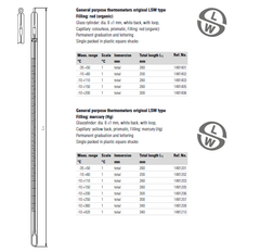 Nhiệt kế thủy tinh cầm tay Ludwig Schneider 1481401~1481406 (-35~200°C, Scale: 1°C)