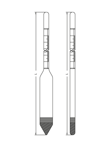 Thiết bị đo tỷ trọng kế thủy tinh Ludwig 3071041~3071044 (0,7 ~ 2,0 g/cm³, ± 0.005 g/cm³)