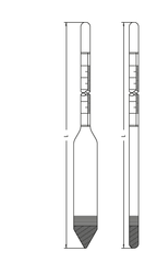 Thiết bị đo tỷ trọng kế thủy tinh Ludwig 3071042~3071054 (1,0 ~ 2,0 g/cm³, ± 0.005 g/cm³)