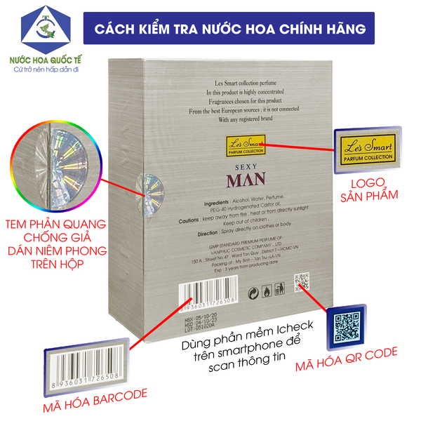 Nước hoa Nam Cao Cấp Le's Smart SEXY MAN 50ml (gốc hương Aqua Di Giò by Armani)