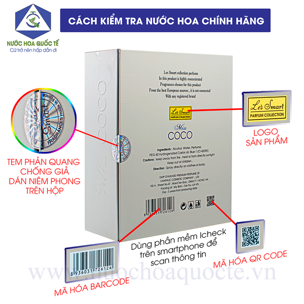 Nước Hoa Nữ Cao Cấp Le's Smart Miss COCO 50ml (hương COCO CHANEL)