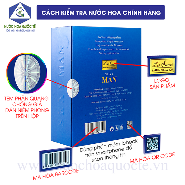 Nước hoa Nam Cao Cấp Le's Smart SEXY MAN 50ml (gốc hương Blue Ocean DUNHILL)