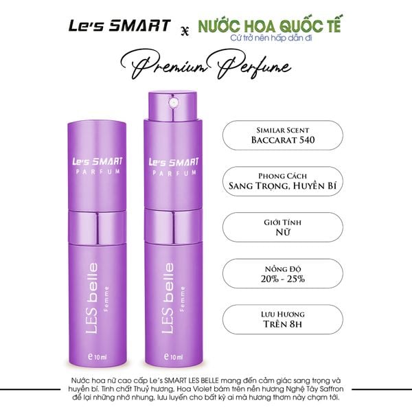 Nước hoa THỎI SON nữ cao cấp Le's SMART LES BELLE 10ml (hương tương tự BACCARAT 540)