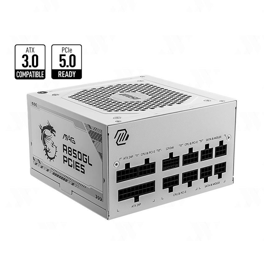 Nguồn máy tính MSI MAG A850GL PCIE5 – 80 Plus Gold – Full Modular (850W)