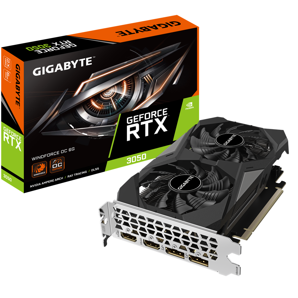 Card màn hình GIGABYTE GeForce RTX 3050 WINDFORCE OC 6G (GV-N3050WF2OC-6GD)