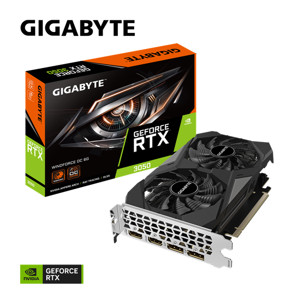 Card màn hình GIGABYTE GeForce RTX 3050 WINDFORCE OC 6G (GV-N3050WF2OC-6GD)