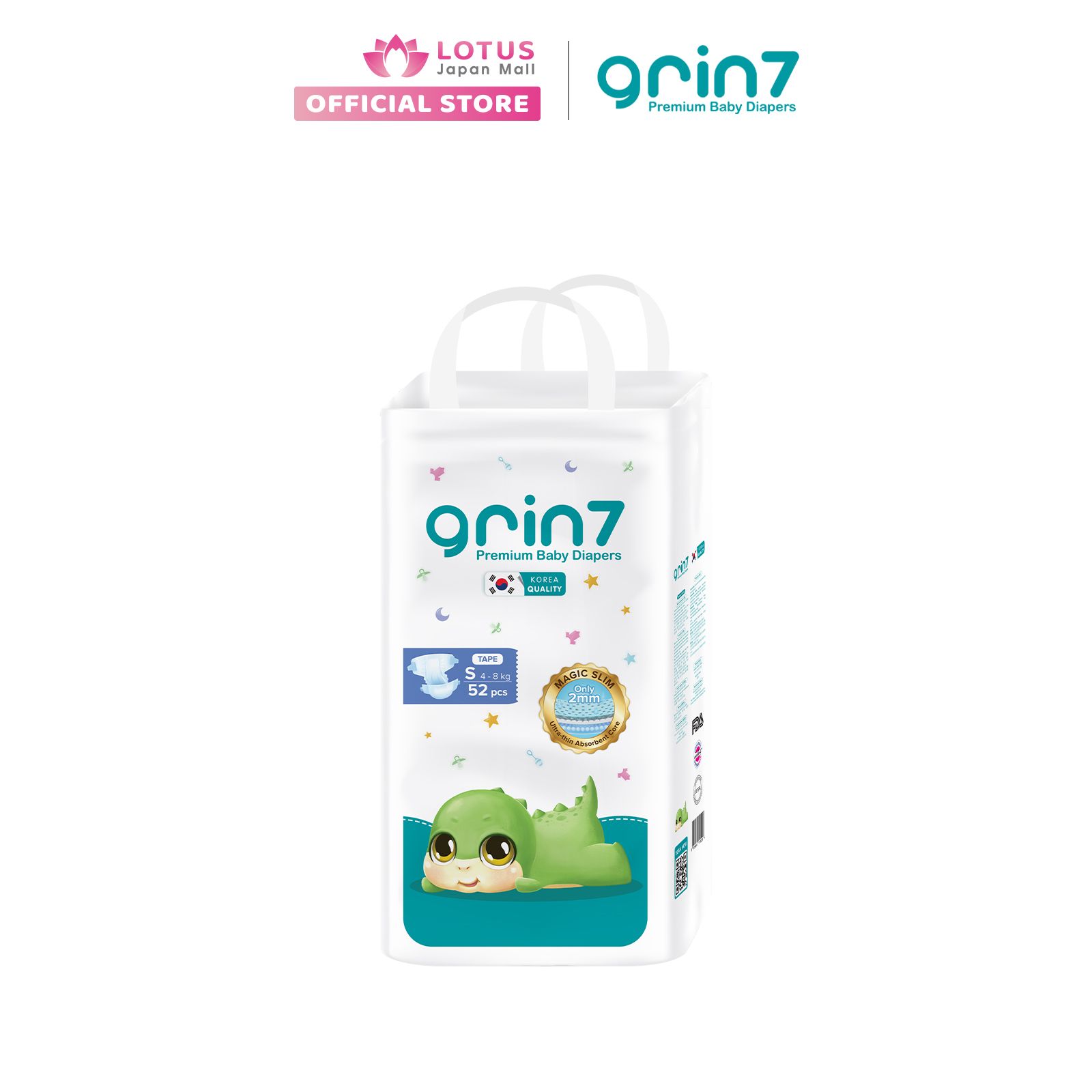  Tã dán cao cấp Grin 7 - Size S - 52 miếng 