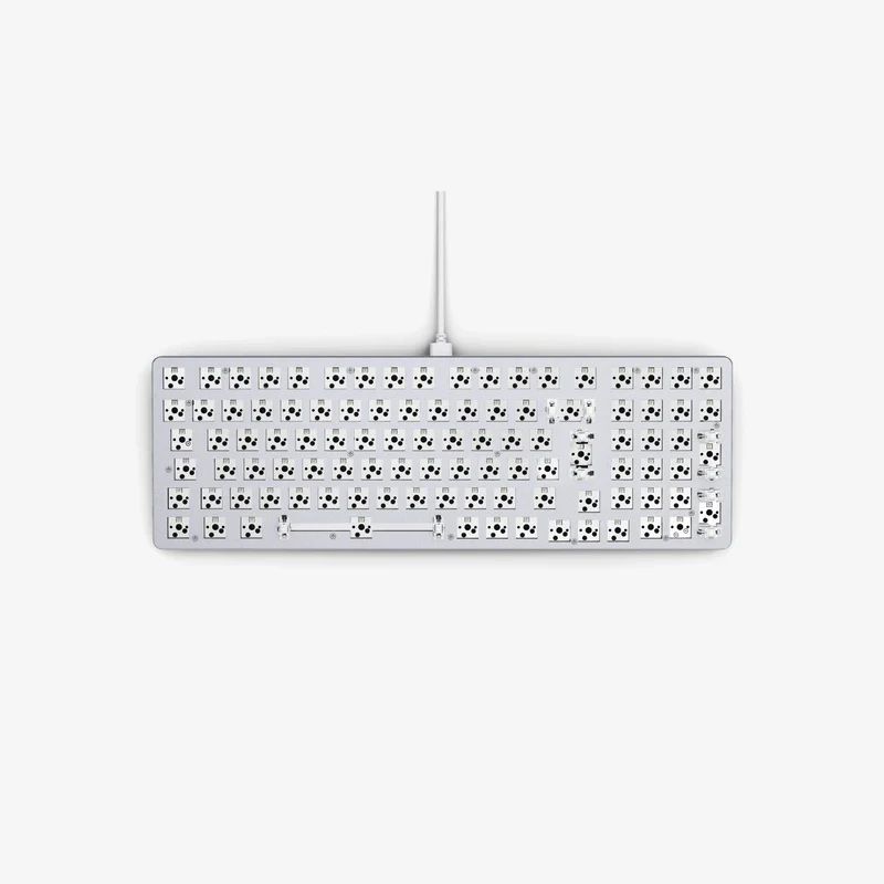 GLORIOUS GMMK2 96% BAREBONE ALUMINUM WHITE PLATE 