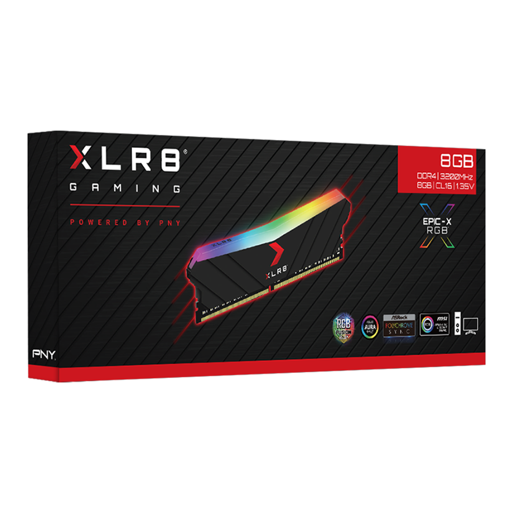  RAM PNY XLR8 DDR4 16GB BLACK LED 