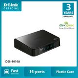  SWITCH D-LINK DES-1016A - TỐC ĐỘ 10/100MBPS - 16 PORT - VỎ NHỰA (BH) 