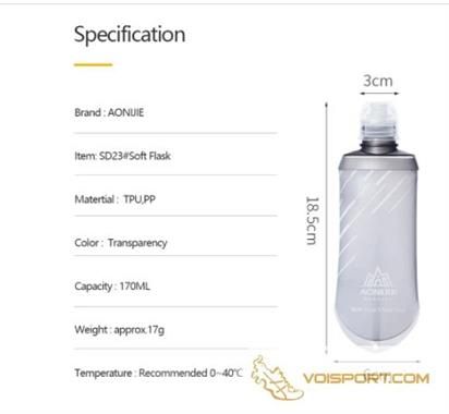 Bình mềm Aonijie SD23 đựng nước , đựng gel 170ml