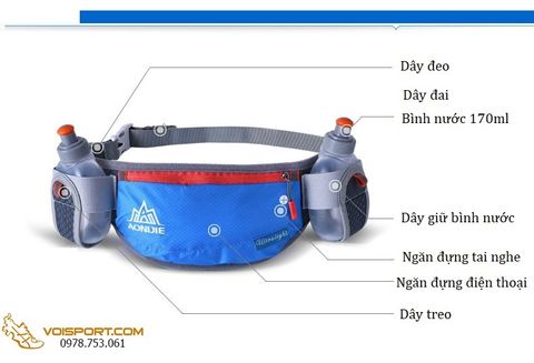  Đai đeo bụng chạy bộ kèm hai bình nước Aonijie E882 