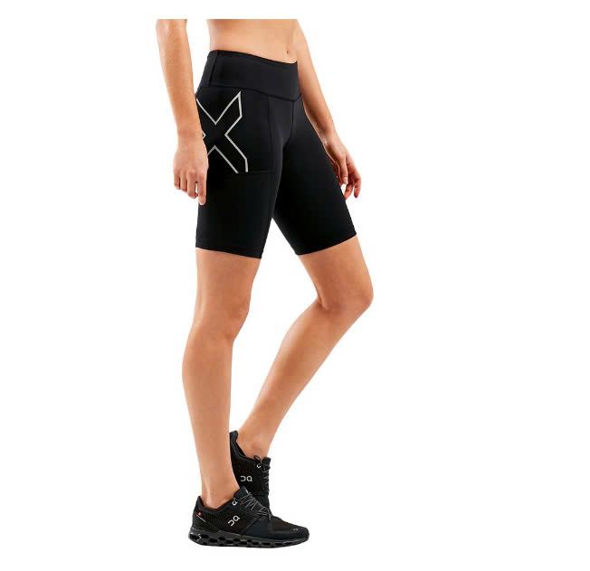 Quần ngắn bó cơ nữ 2XU WA6182b - AERO VENT MID-RISE COMPRESSION SHORTS