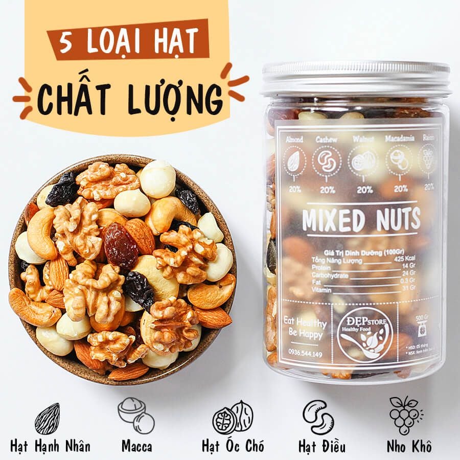 Mix Nuts 5 Loại Hạt