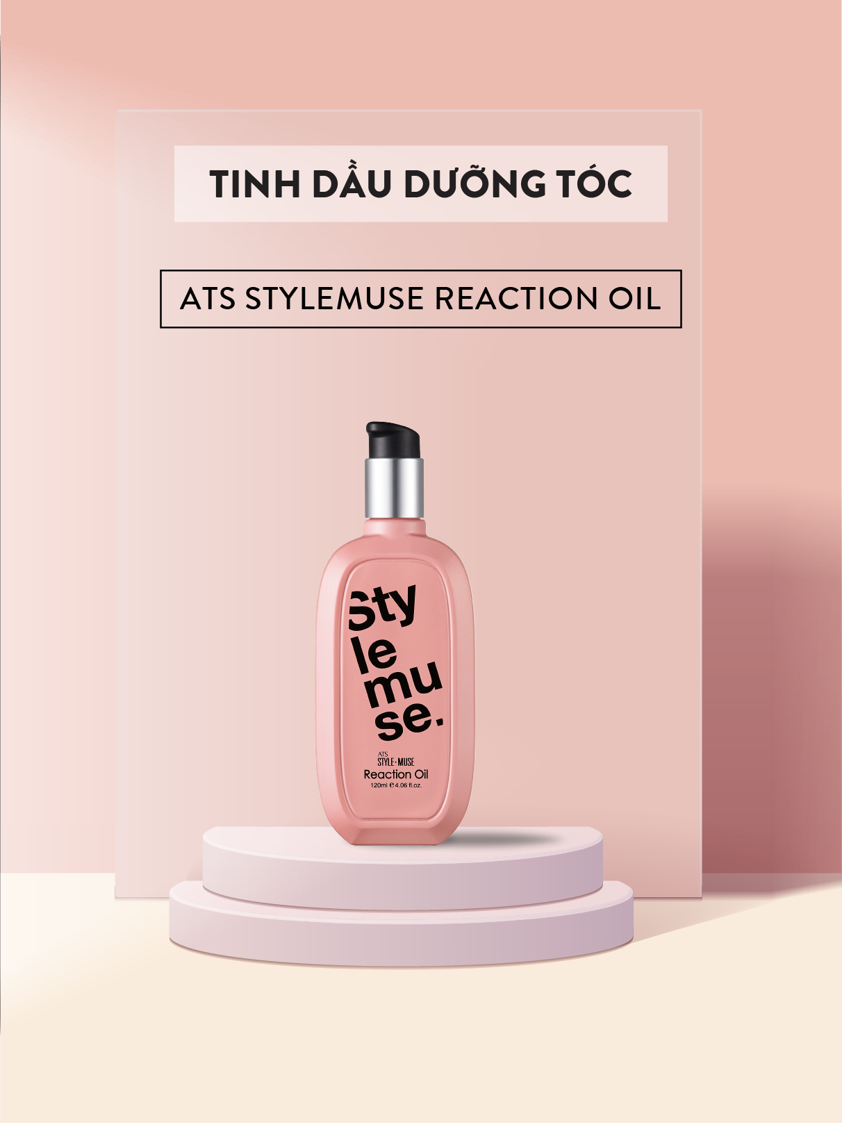  ATS Stylemuse Reaction Oil - Dầu dưỡng giàu dưỡng chất & độ ẩm giúp làm khoẻ, tăng độ bóng, độ mềm mượt cho mái tóc 