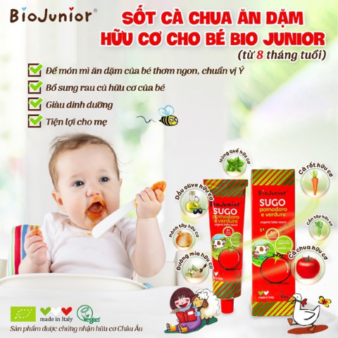 Sốt cà chua hữu cơ cho bé Bio Junior 150g (Từ 8 tháng tuổi)