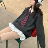  V Knit Sweater 