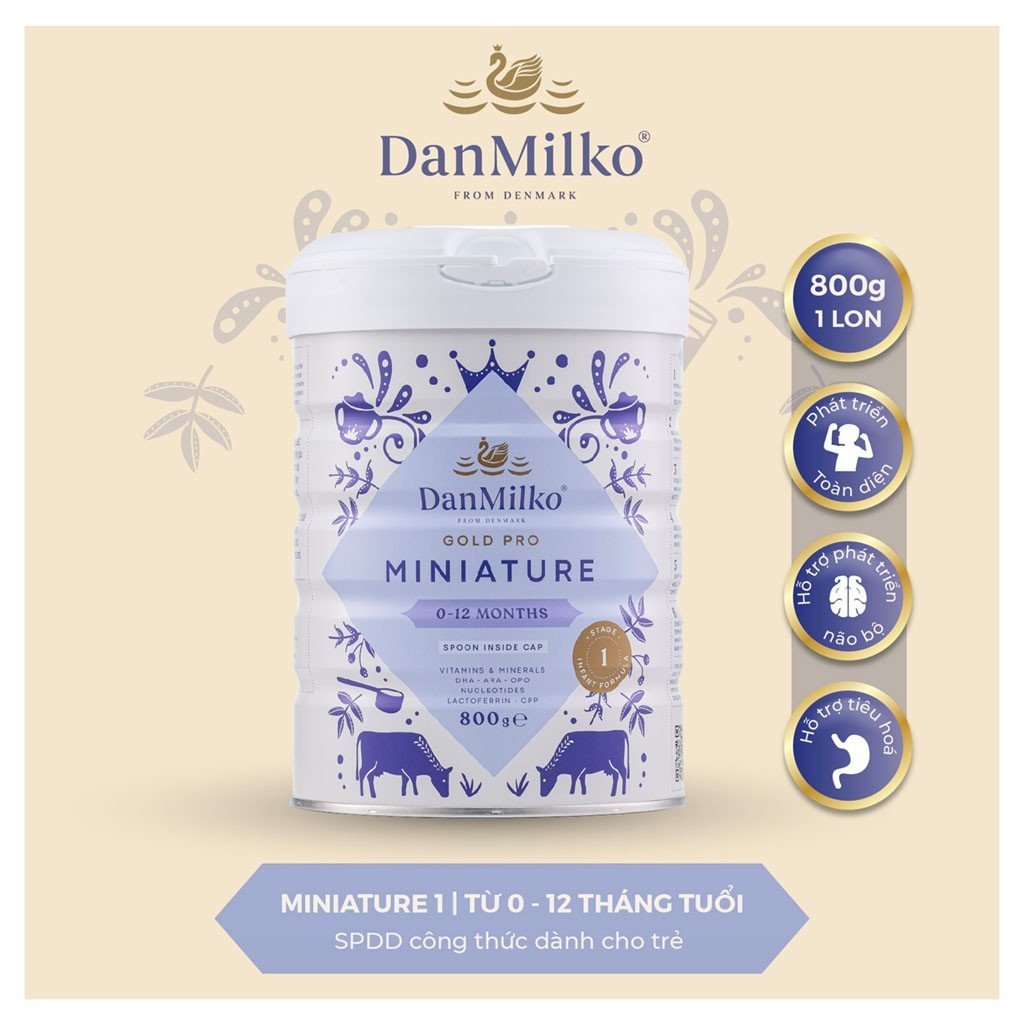 Sữa bột DanMilko Miniature số 1 800g (cho trẻ từ -12 tháng trở lên) –  danmilkoshop