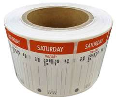 Saturday labels 70mm x 40mm