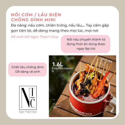  Nồi Cơm/Lẩu Điện Chống Dính Mini 