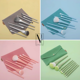  Set 8 Cọ Trang Điểm Kèm Túi Da Đựng 