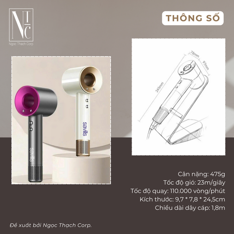  Máy Sấy Tóc 2 Chiều Nóng Lạnh 