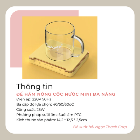  Đế Hâm Nóng Cốc Nước Mini Đa Năng 