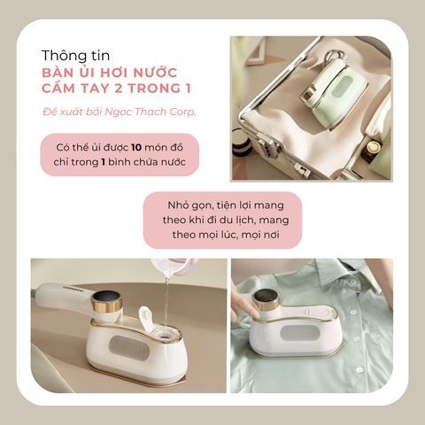  Bàn Ủi Hơi Nước  Cầm Tay 2 Trong 1 
