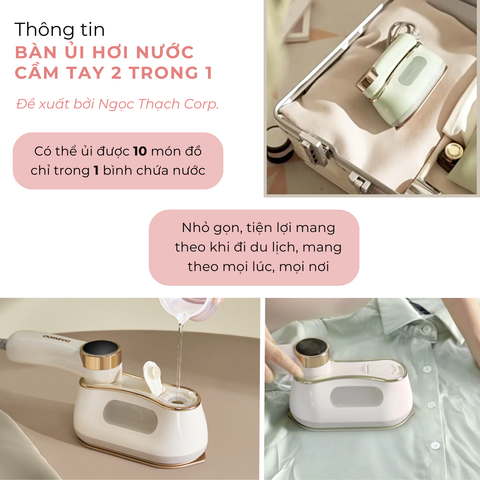  Bàn Ủi Hơi Nước  Cầm Tay 2 Trong 1 