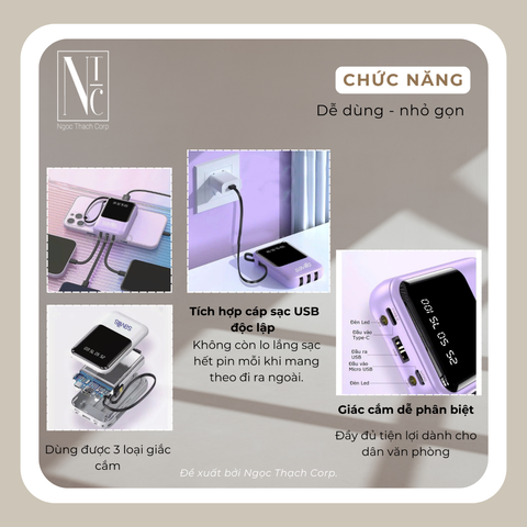  Pin Sạc Dự Phòng Tiện Lợi 