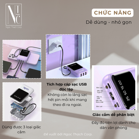  Pin Sạc Dự Phòng Tiện Lợi 
