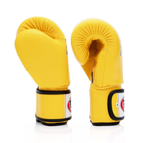  Găng Tay Muay Thai Fairtex BGV1 Yellow Gloves 