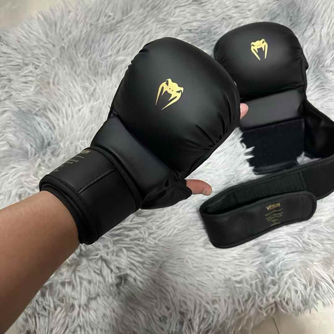  Găng Tay MMA Sparring Venum Impact Evo - Đen Vàng 