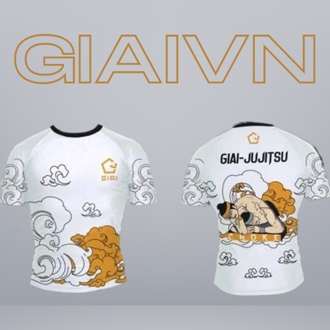  Áo GVN Trắng Wrestler - GIAI VN Rashguard 