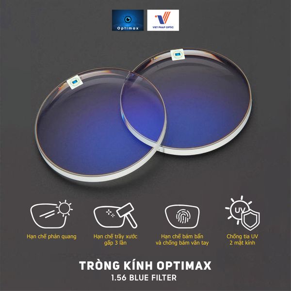  Tròng kính Optimax 1.56 Blue Filter 